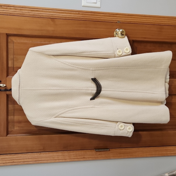 MixIt Vintage Wool Coat Fully Lined Off White 5 Button Sz M - Picture 2 of 10